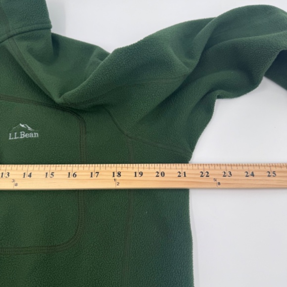 LL Bean Sweater Men Medium Green Fleece Slightly Fitted Full Zip Jacket Outdoors - Picture 6 of 8